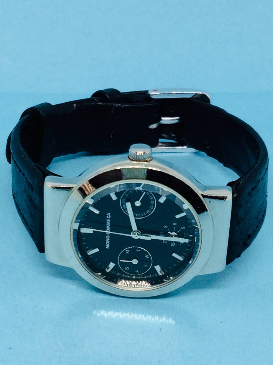 (Y27)粋な(*'▽')モノコムサ・トリプルカウンター（電池交換済み）シルバーユニセックス腕時計USED（送料全国一律185円）素敵な時計です。の画像6