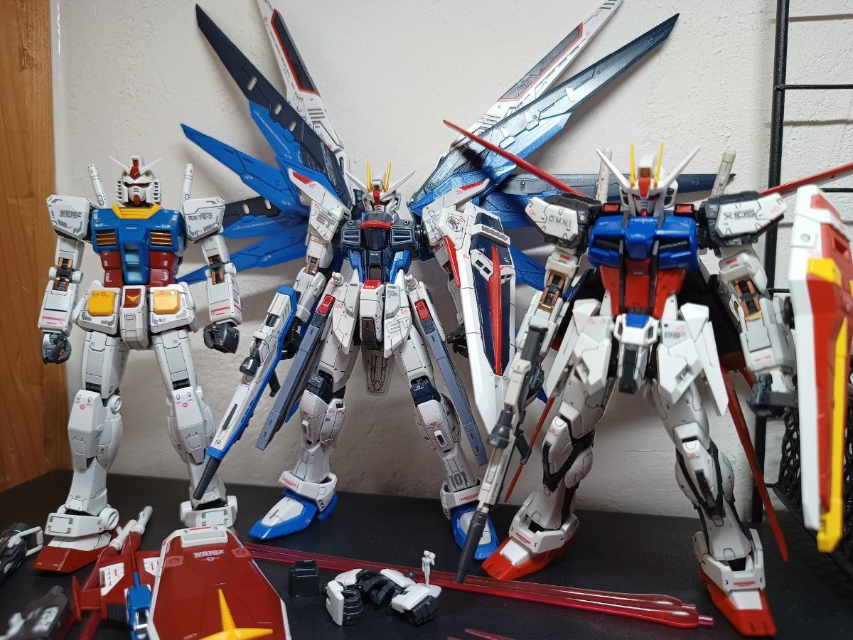 「ジャンク品」ガンプラ　 完成品　RG ガンダム　ストライクガンダム　フリーダムガンダム　3点セット