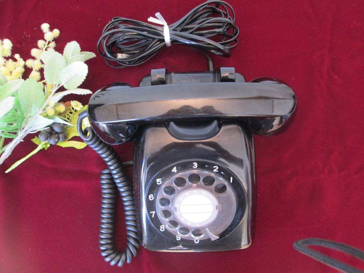 ダイヤル式 黒電話 601-A2 89/６年製　 日本電信電話公社 光回線使用可能　実働品_外寸：横13×縦21×高さ12cm