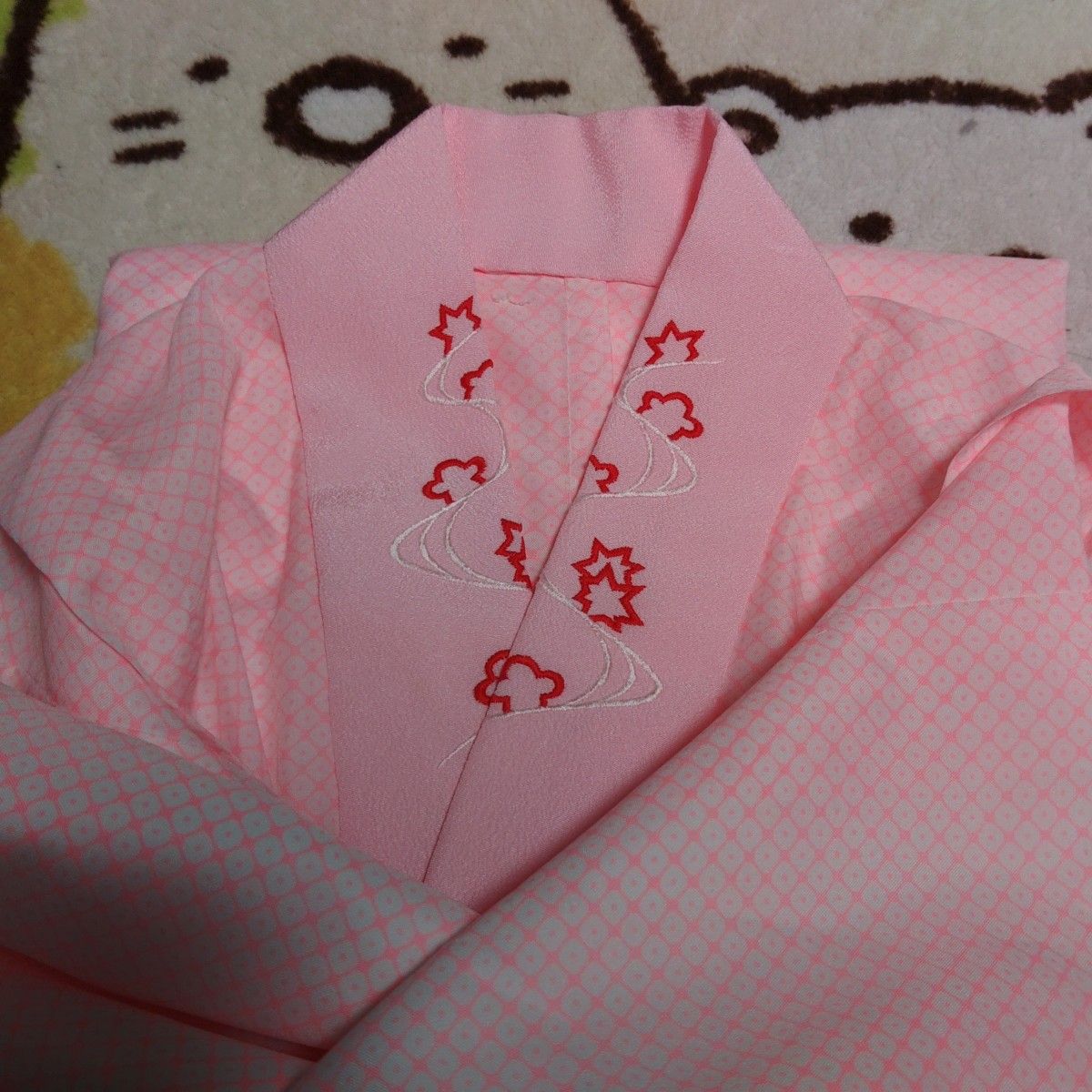 七五三7歳七歳フルセットJAPANstyleブランド黒紫枝垂れ桜祝着物艶々鶴作り帯