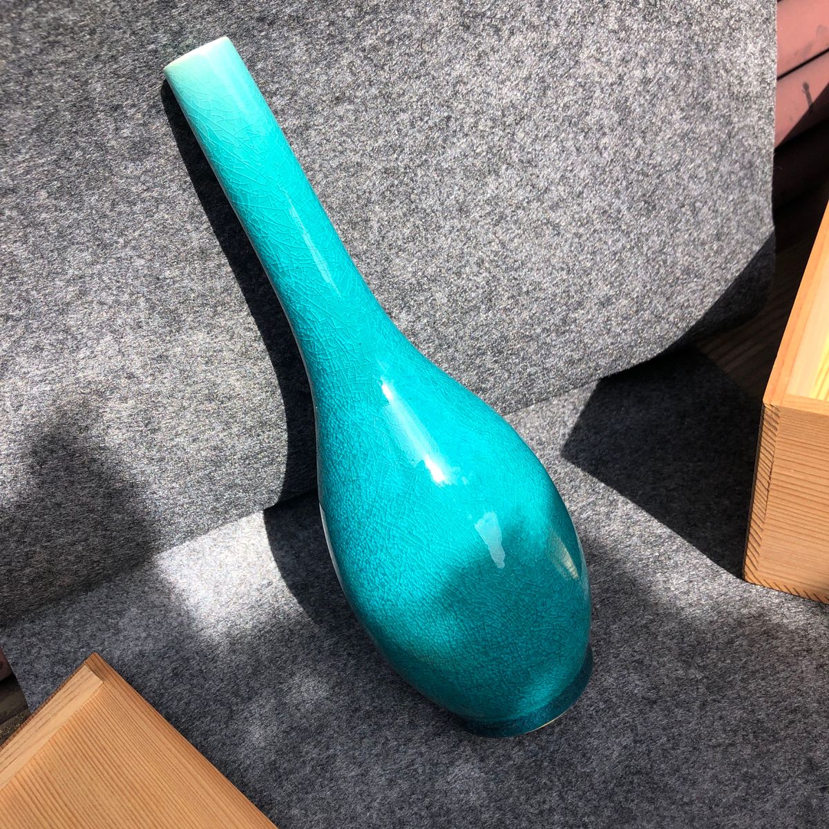 豊山 花瓶 ライトブルー ティファニーブルー グラデーションブルー-
