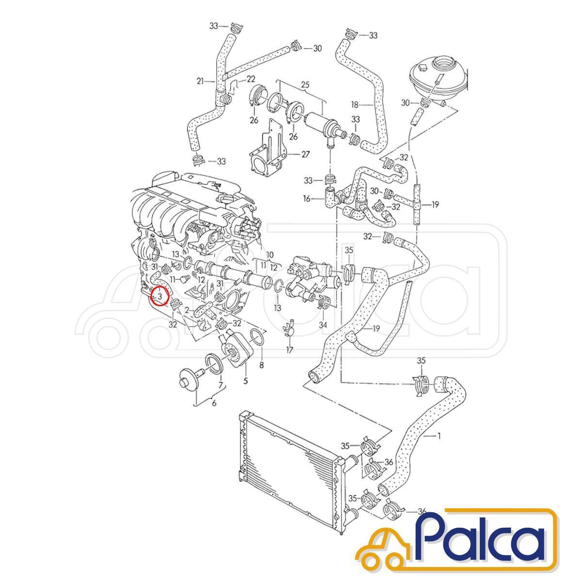 VW ウォーターホース/クーリングホース オイルクーラー～エンジン コラード/50ABV | ゴルフ3,ヴェント/1HAAA | パサート/3AAAA | MEYLE製_画像4