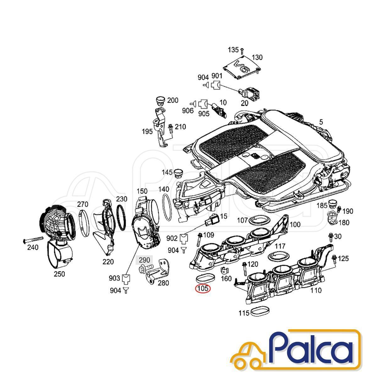 ベンツ インテークマニホールドガスケット/インマニガスケット ロアー | M276 | C218 X218/CLS350 | R172/SLK350 | R231/SL350 2761410080_画像2