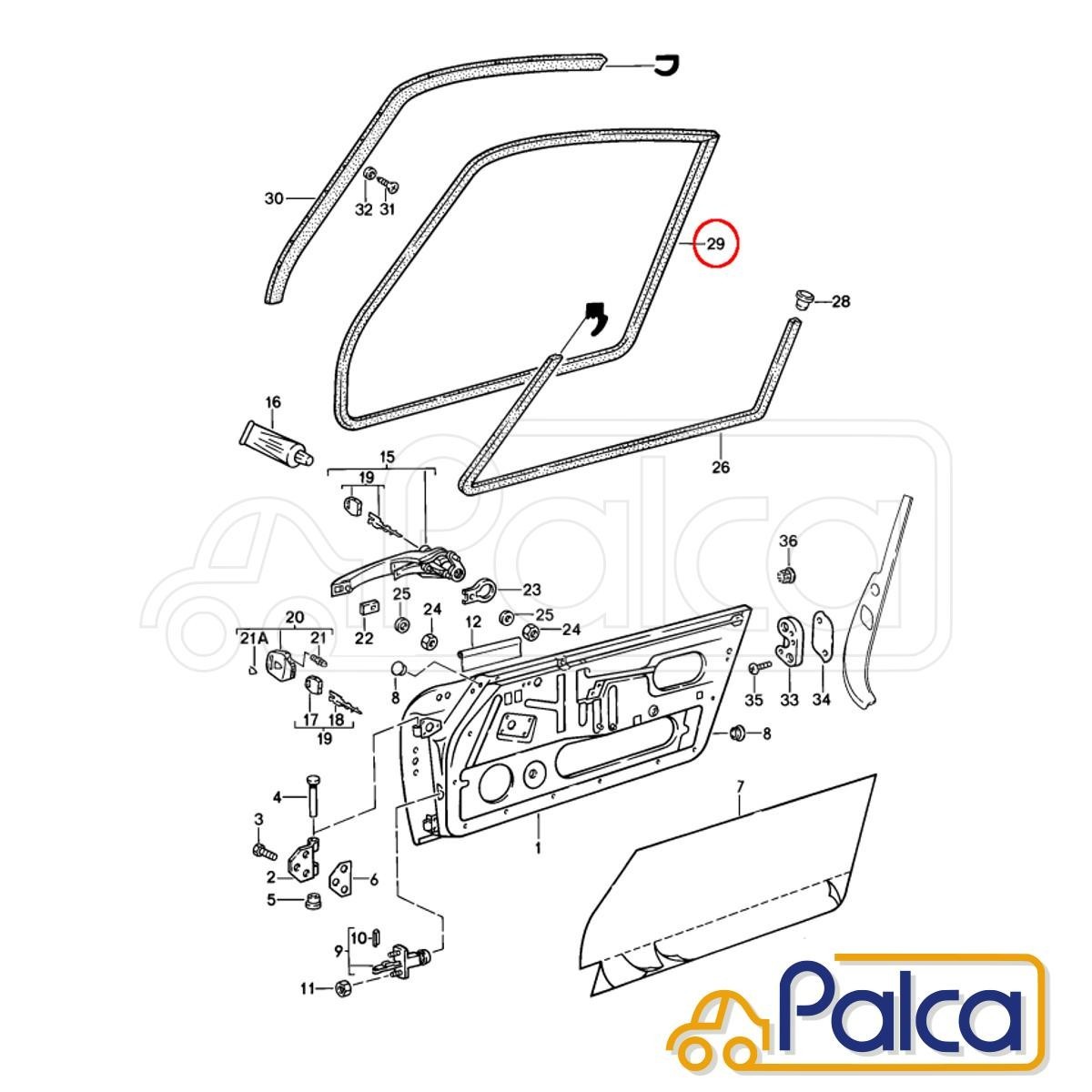  Porsche door seal / weatherstrip left right common 911/901 | 911/930 | 911/964 | URO made 91153109502