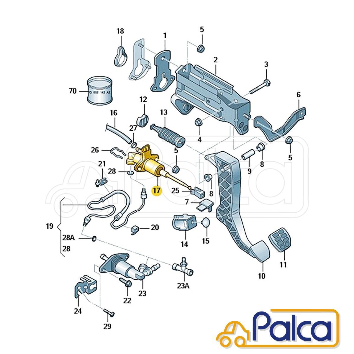 VW clutch master cylinder Borer /1JAUEF 1JBDEF | New Beetle /9CAXJ | Golf 4/1JBFHF R32 left steering wheel for BREMBO made 1J1721388C