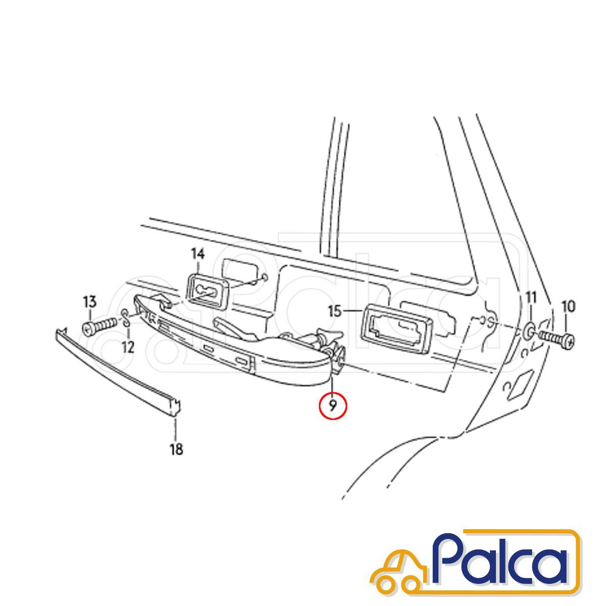 フォルクスワーゲン/VW ドアハンドル アウター リア 左 ゴルフ1 | ゴルフ2 | ゴルフカントリー | ジェッタ2 | シロッコ | パサート/3A_画像4