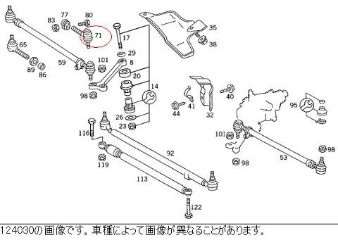 メルセデス ベンツ タイロッドエンド インナー側 左右共通 W124 S124 C124 S124 Eクラス MEYLE製 0003385910_画像3