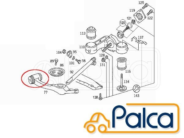 メルセデス ベンツ フロント ロアアームブッシュ 片側分 W123,S123,C123 | W126,C126 FEBI製 1263300075_画像3