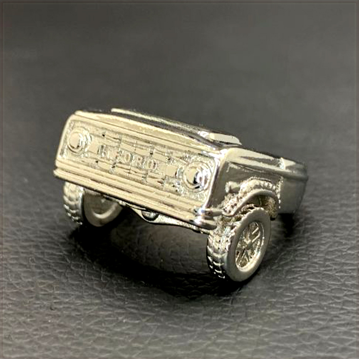 [RING] 925 Silver Plated FORD BRONCO フォード ブロンコ アメ車 4WD SUV トラック フロント デザイン シルバー リング 29号_画像1