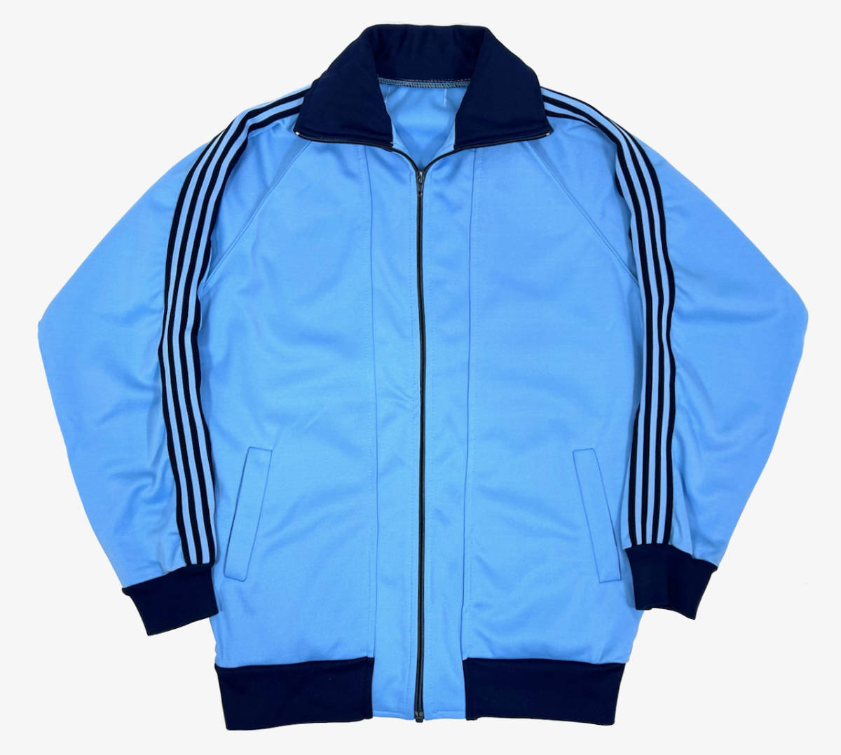 1970-80s UNKNOWN Track jacket M Blue×Navy ヴィンテージ トラックジャケット ジャージ フルジップ ブルー×ネイビー VINTAGE