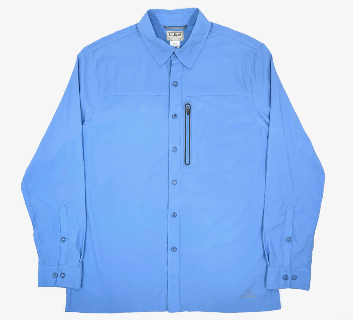 2000s L.L.Bean L/S nylon shirts M Light blue エルエルビーン ナイロン長袖シャツ ブルー アウトドア オールド