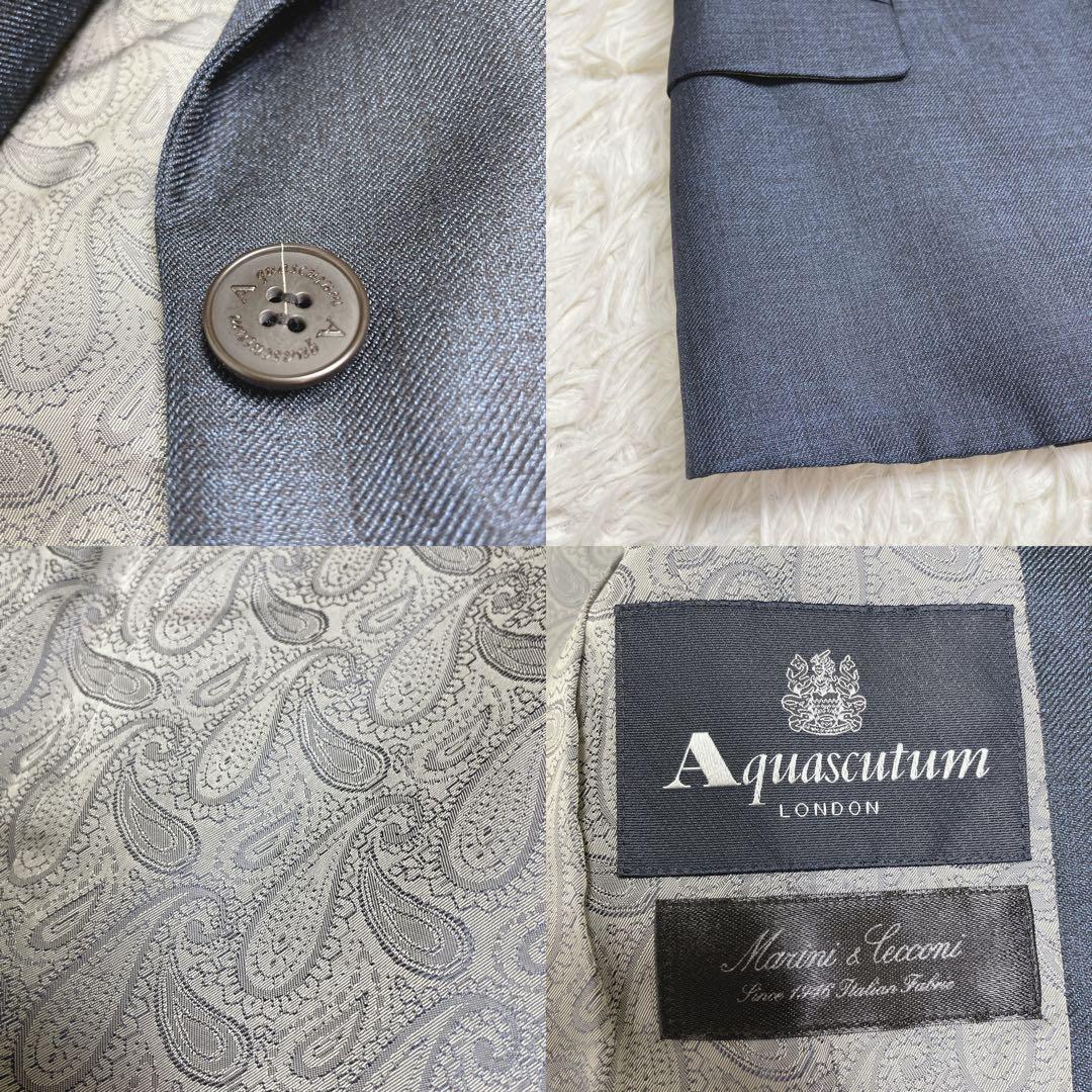 新品同様 Aquascutum セットアップ スーツ 光沢 ペイズリー柄