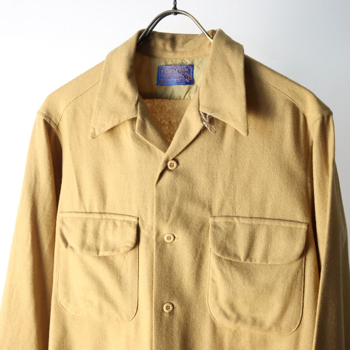 70s USA製 PENDLETON ペンドルトン 開襟 ボックスカット シャツ S / 古着 ネルシャツ