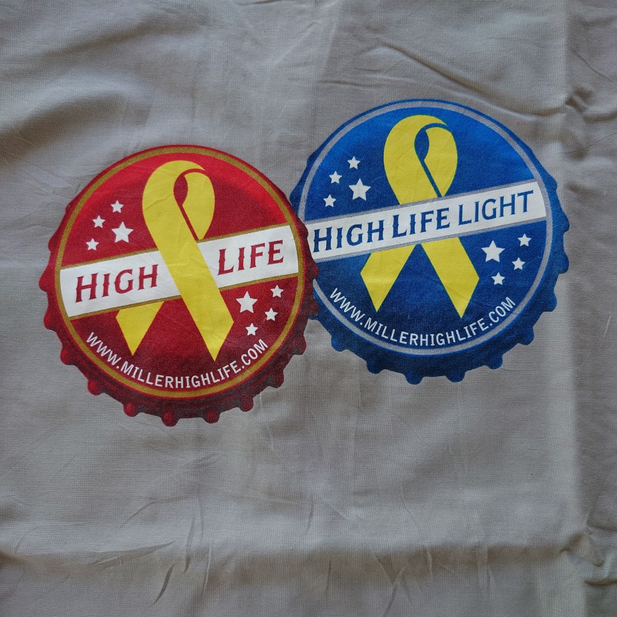 A988 ワーク シャツ RED KAP 半袖 アメリカ 古着 XL バック プリント 前後 HIGHLIFE MILLER BEER ビール メーカー ミラー ビア リボン LL xの画像7