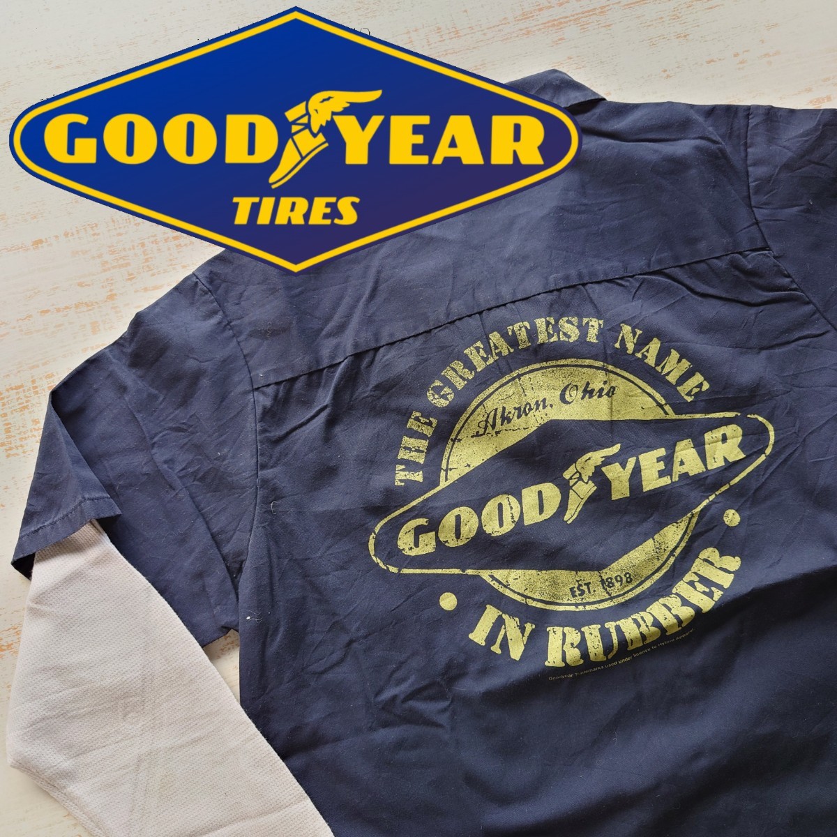 R3 ワーク シャツ 長袖 GOOD YEAR アメリカ 古着 L グッド R3 ワーク シャツ 長袖 GOOD YEAR アメリカ 古着 L グッド