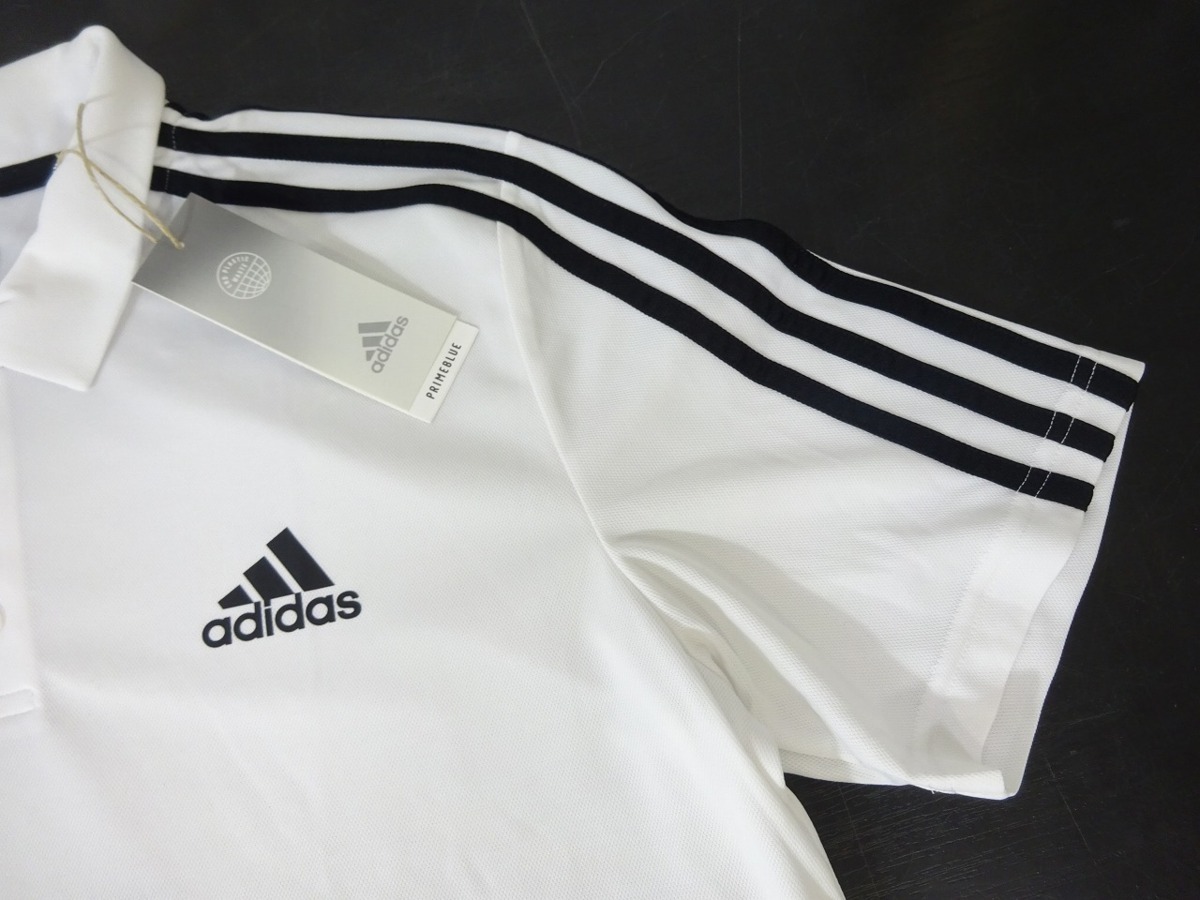  бесплатная доставка не использовался товар 2 шт. комплект adidas Adidas L размер рубашка-поло с коротким рукавом рубашка форма мужской белый контрольный номер 1329