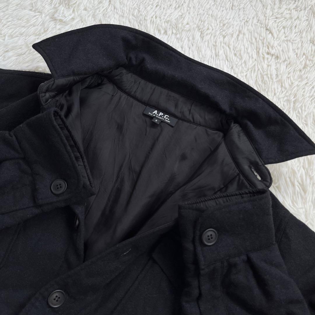 90s・フランス製】A P C 中綿シャツ ジャケット ウール ブラック 90s・フランス製】A P C 中綿シャツ ジャケット ウール ブラック