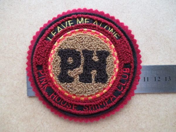 80s PINK HOUSE ピンクハウス『PH』さがら刺繍ワッペン/相良カネコイサオ赤BIGIシニールVINTAGEビンテージLOGOパッチPATCHアップリケ SB1_画像10