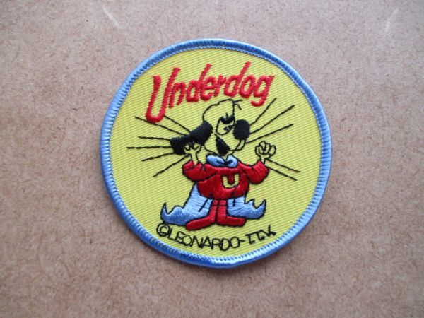 80s Underdogアンダードッグ ワッペン/イヌいぬPATCH犬ウルトラドッグLeonardo TTV鉄ワンUSAビンテージ映画アニメ漫画キャラ アップリケS99_画像1