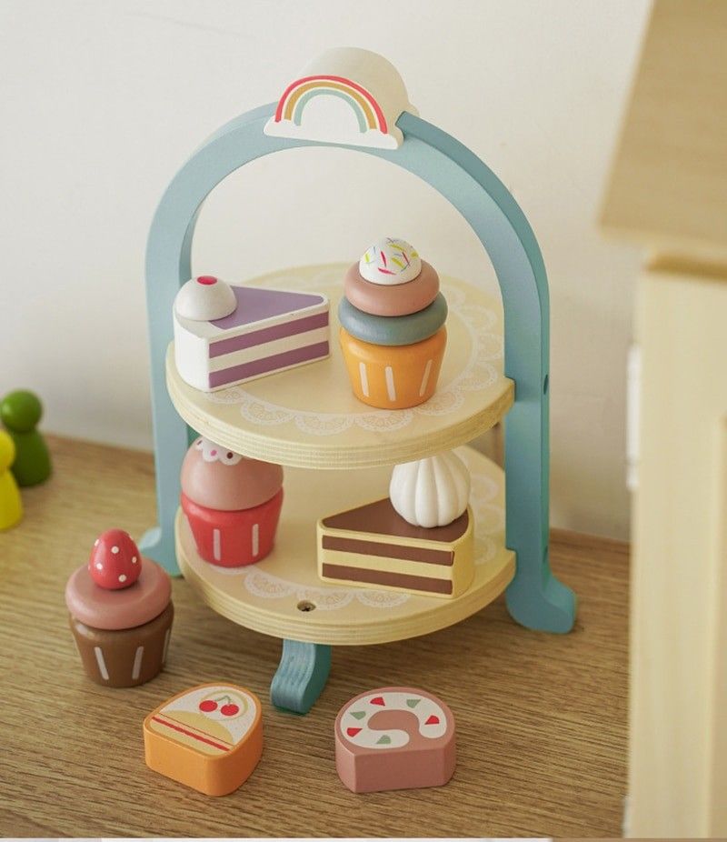 木製おもちゃ ケーキスタンド おままごと キッチン 木製玩具 知育玩具 ままごと 木製