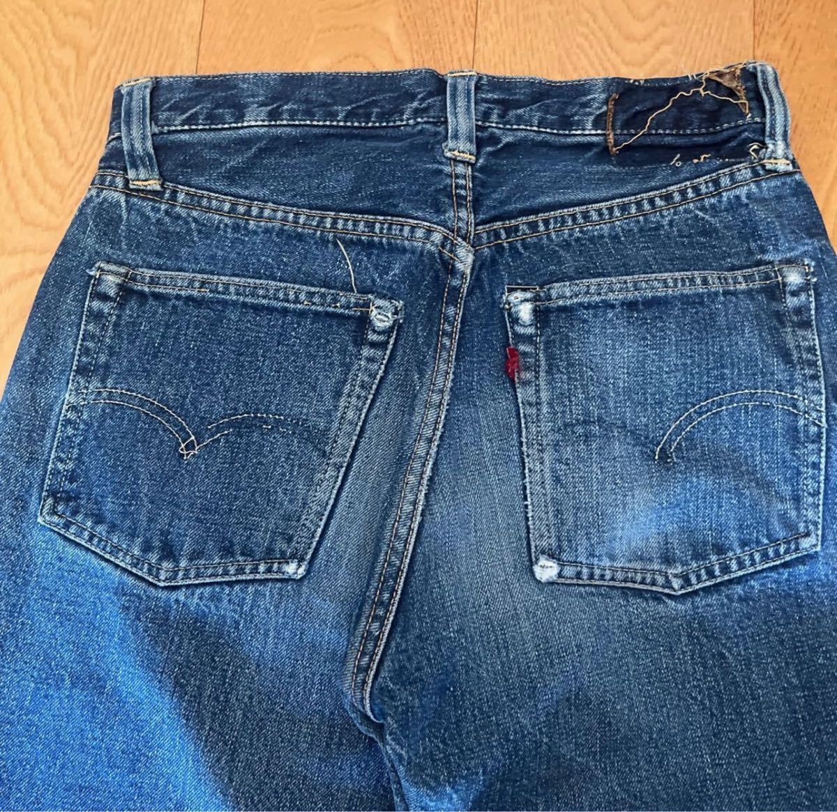 LEVIS 501ZXX 濃紺　リペア無し　47モデル期　オリジナルビンテージ 50sレザーパッチ 501xx 皮パッチBIGE USA製 Levi''s リーバイス501_画像5