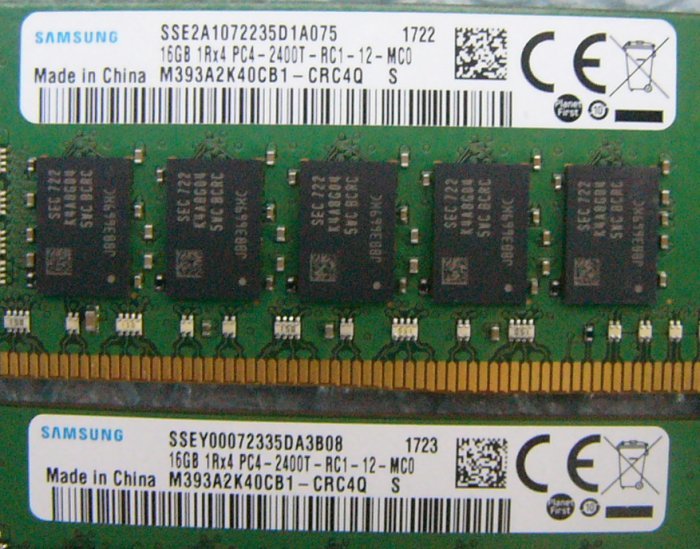 mf13 288pin DDR4 19200 PC4-2400T-RC1 16GB Registered SAMSUNG 2枚 合計32GB SUPERMICRO_画像2