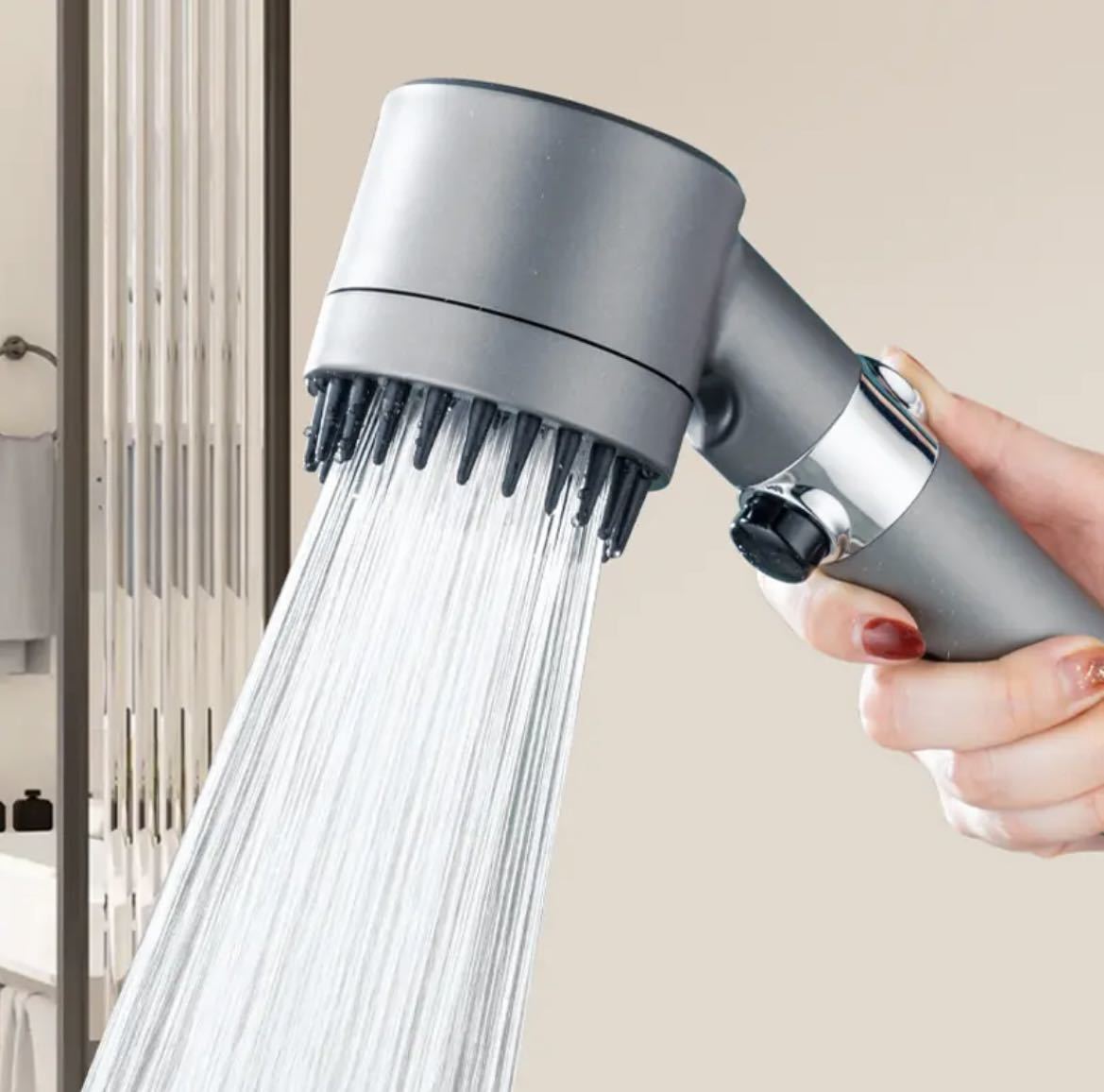 高品質 高圧シャワーヘッド レインフォールタップ ポータブル,バスルーム用 革新的な家庭用アクセサリー 3つのモード_画像1