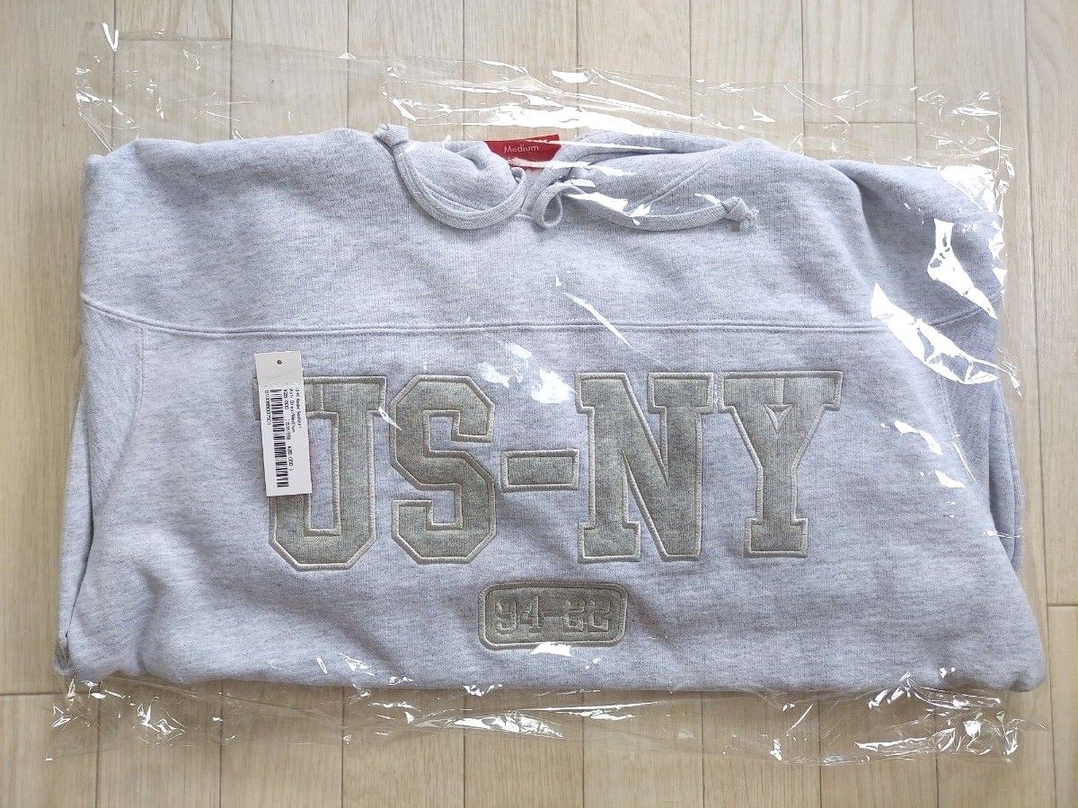 新品！Supreme US-NY Hooded Sweatshirt M Ash Grey Logo グレー