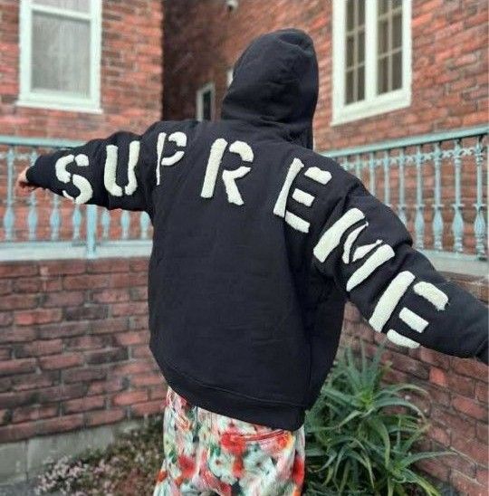 新品！~Supreme~ Faux Fur Lined Zip Up Hooded Sweatshirt M ブラック 黒