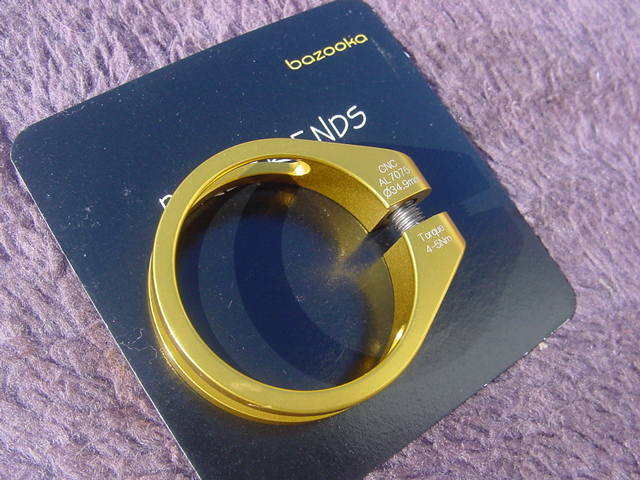 Bazooka super light alumi seat clamp Ti 34.9φ GD new goods unused 