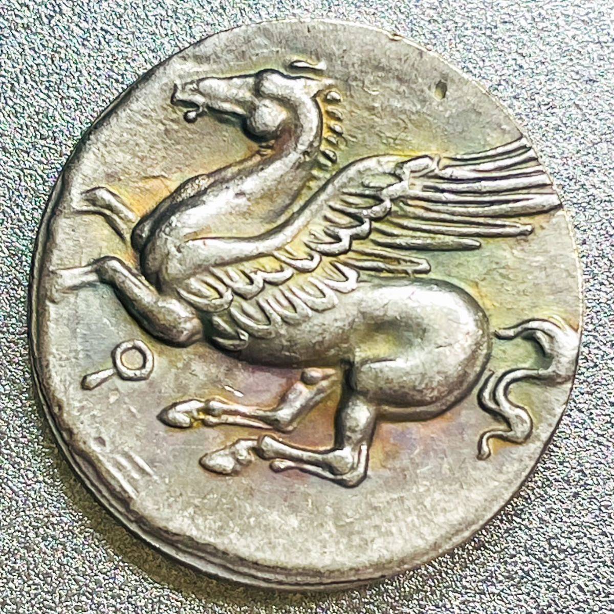 古代ギリシャ 女神アテナ ペガサス ステーター銀貨 コリント式　レプリカコイン_画像1