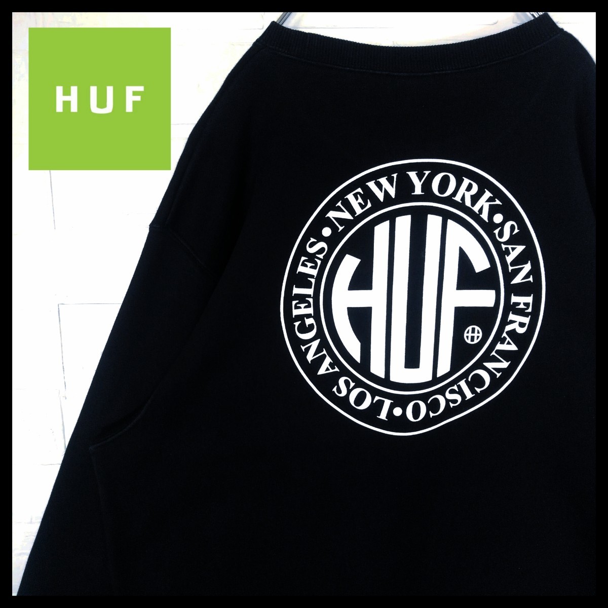 メーカー再生品】 《HUF(ハフ)》ビッグロゴ 裏起毛 ビッグシルエット