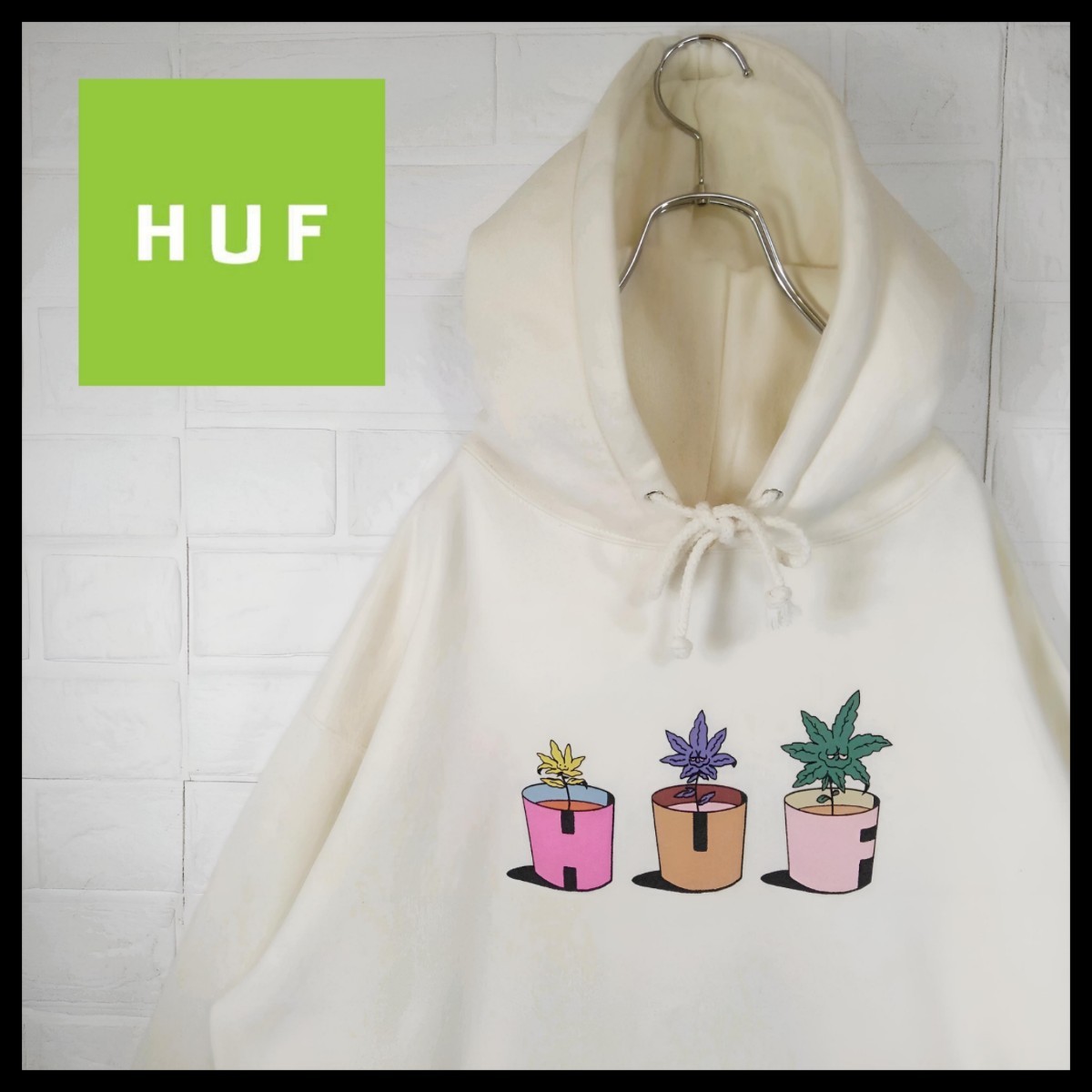 《HUF(ハフ)》420 Green Buddy 裏起毛　プルオーバーパーカー