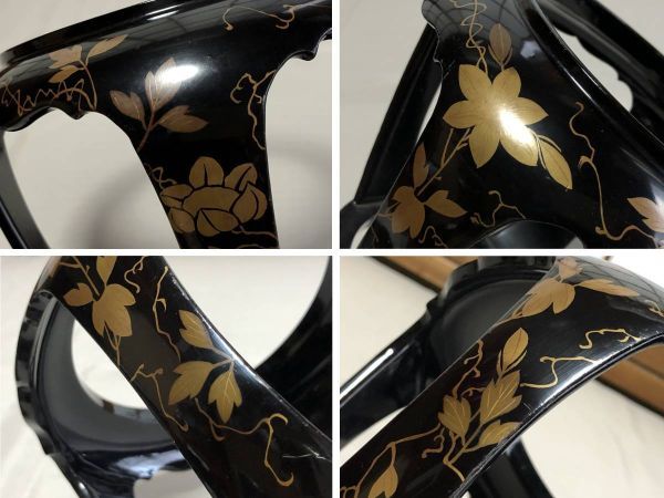 [book@. ground lacquer coating sake cup .] flower Tang . writing lacqering warehouse . antique K0605M