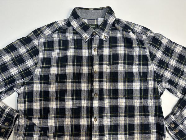 ☆US古着 Eddie Bauer エディバウアー ネルシャツ チェック柄 ネイビー紺×白【L】コットン　　　　　　◆4014◆_画像6