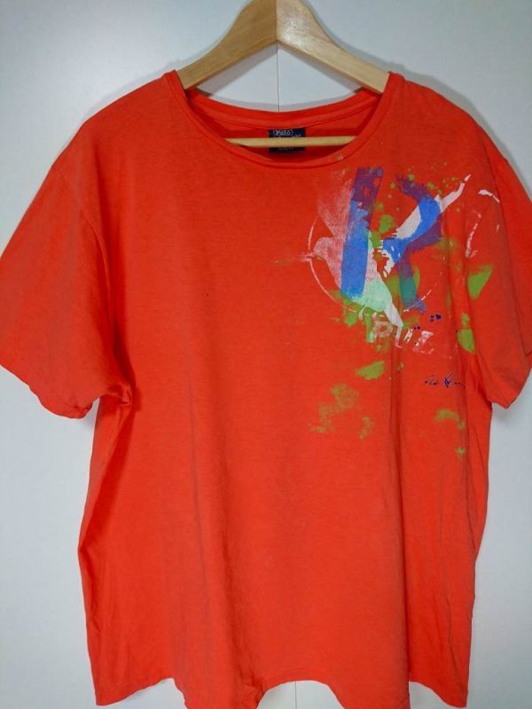 *POLO Ralph Lauren Ralph Lauren custom FIT футболка принт US женский [XL] salmon розовый хлопок б/у одежда *81278*