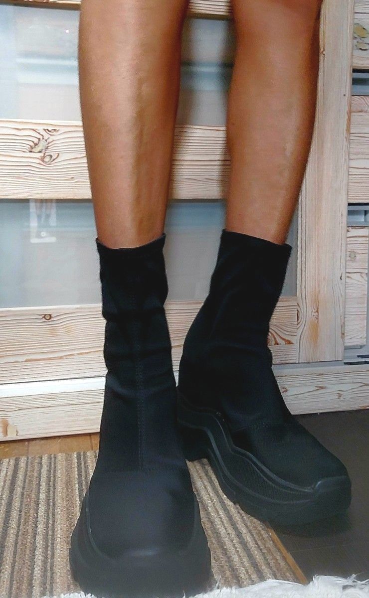 yello TOKYO BLACK DOUBLE SNEAKER SHORT BOOTS Lサイズ｜Yahoo!フリマ