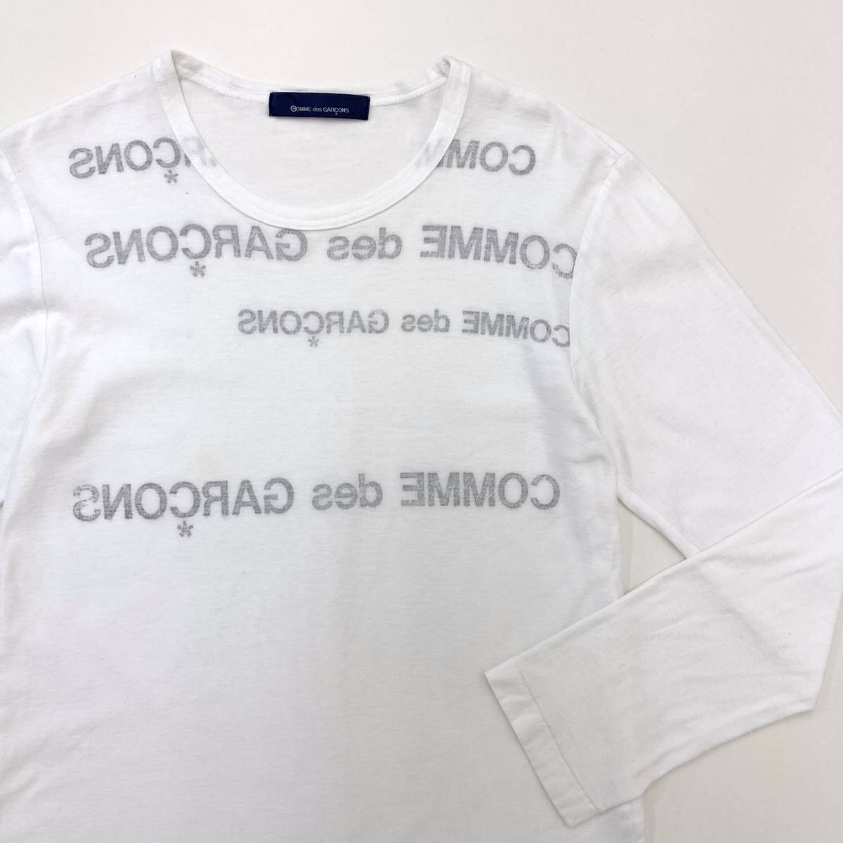 AD1995 青山 COMME des GARCONS 反転 ロゴ インサイドアウト 長袖 カットソー コムデギャルソン Tシャツ 90s VINTAGE archive 3060384
