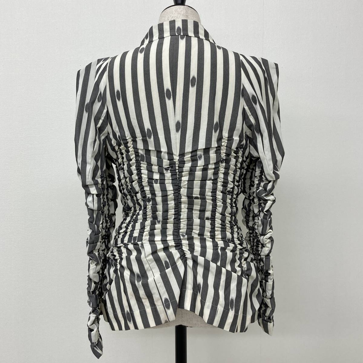 AD1989 COMME des GARCONS シャーリング テーラードジャケット ストライプ ドット コムデギャルソン ブルゾン VINTAGE archive 3070410