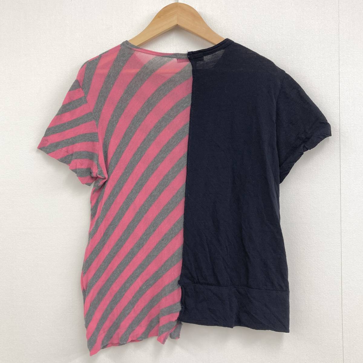 AD2003 トリココムデギャルソン アシンメトリー ドッキング ずらし 半袖 ウール カットソー tricot Tシャツ VINTAGE archive 3090144_画像2