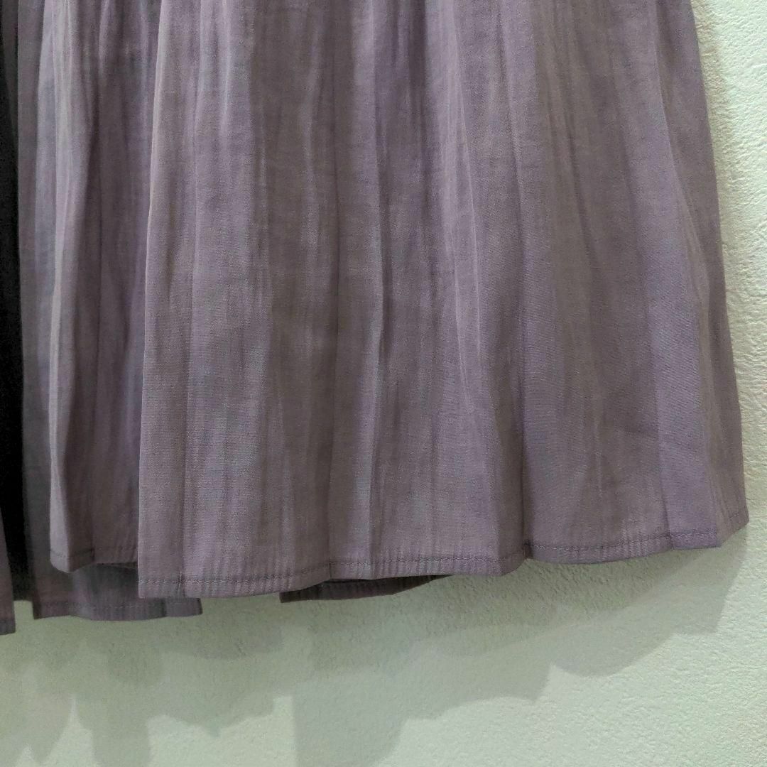  Natural Beauty Basic pleat long skirt rubber lavender M