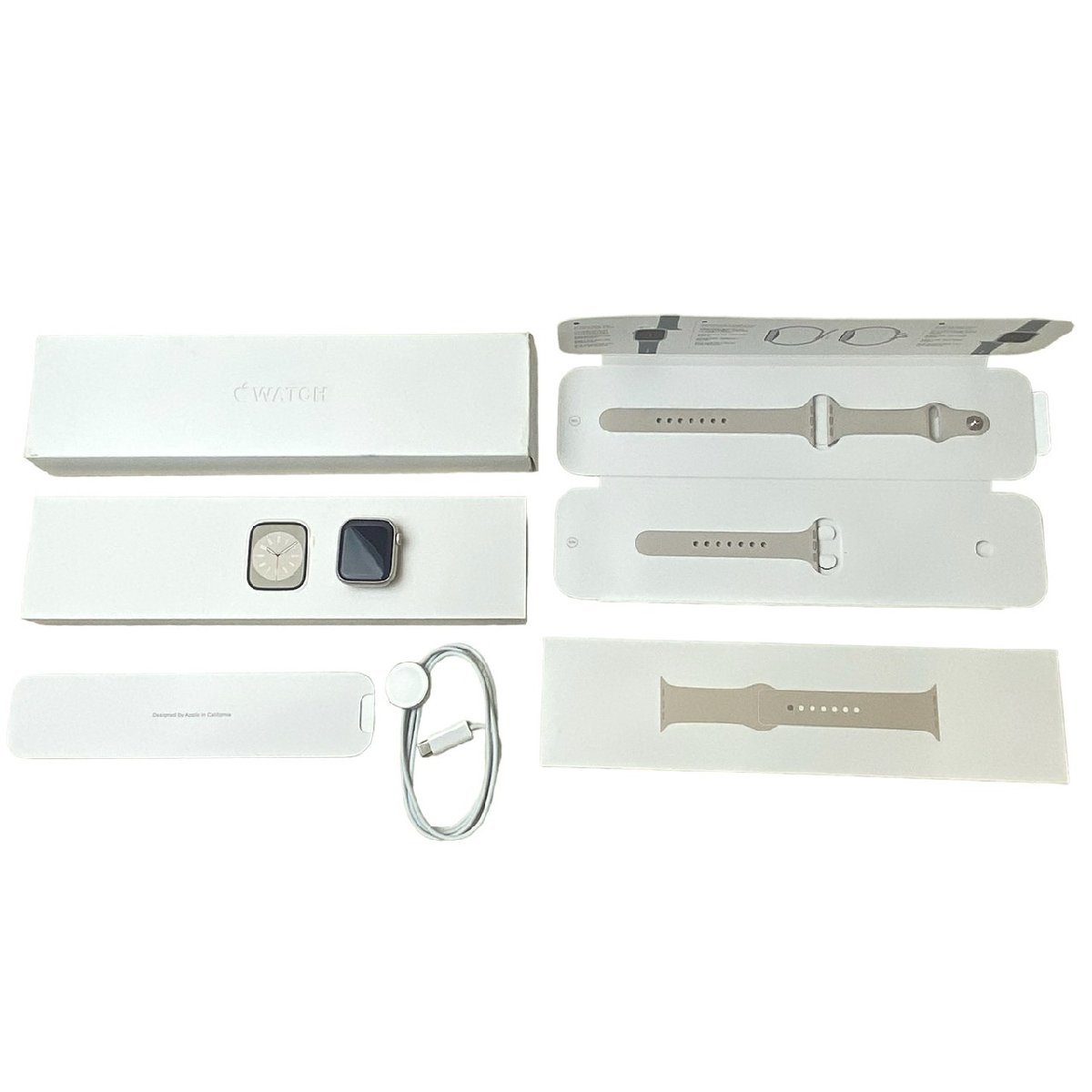 USED 美品 アップルウォッチ Apple Watch Series 8 MNP63J/A 41mm A2770 GPSモデル スターライト アルミニウム シリーズ8 初期化済