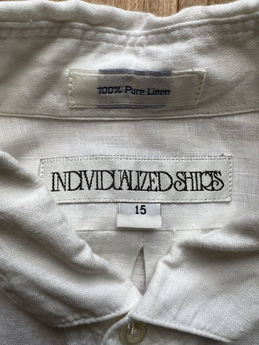 INDIVIDUALIZED SHIRTS インディビジュアライズドシャツ リネンワイドシャツワンピース サイズ15(M相当)_画像5