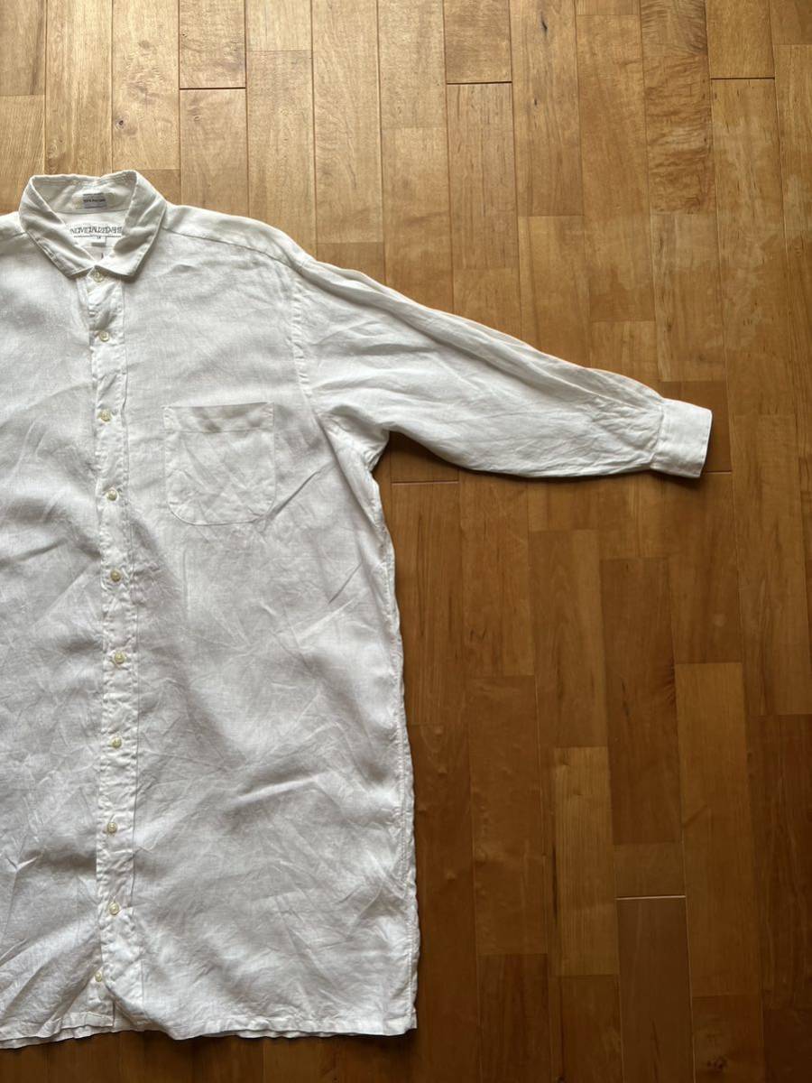 INDIVIDUALIZED SHIRTS インディビジュアライズドシャツ リネンワイドシャツワンピース サイズ15(M相当)_画像4
