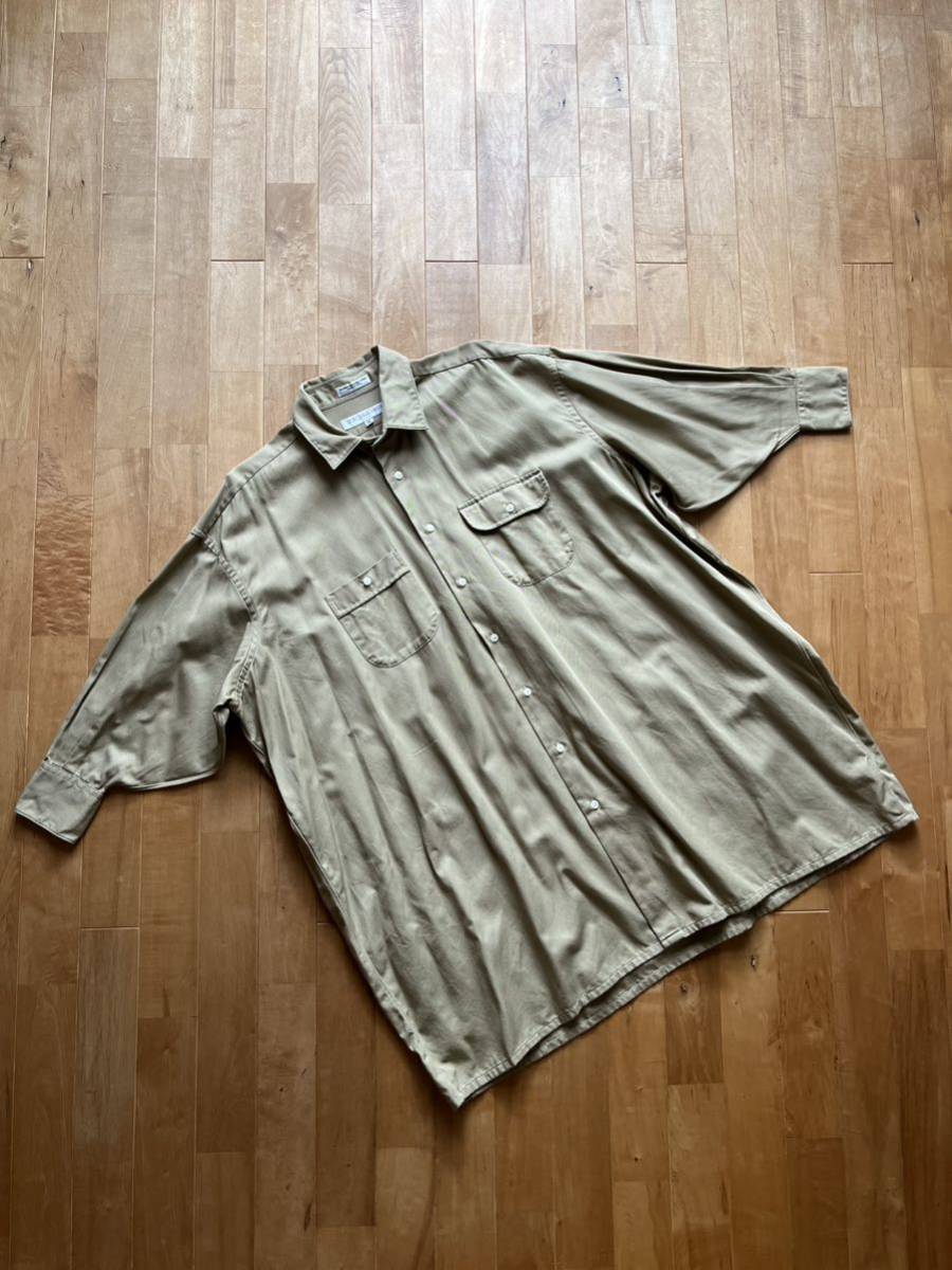 INDIVIDUALIZED SHIRTS インディビジュアライズドシャツ ツイルワイドシャツワンピース サイズ16(M相当)カーキ