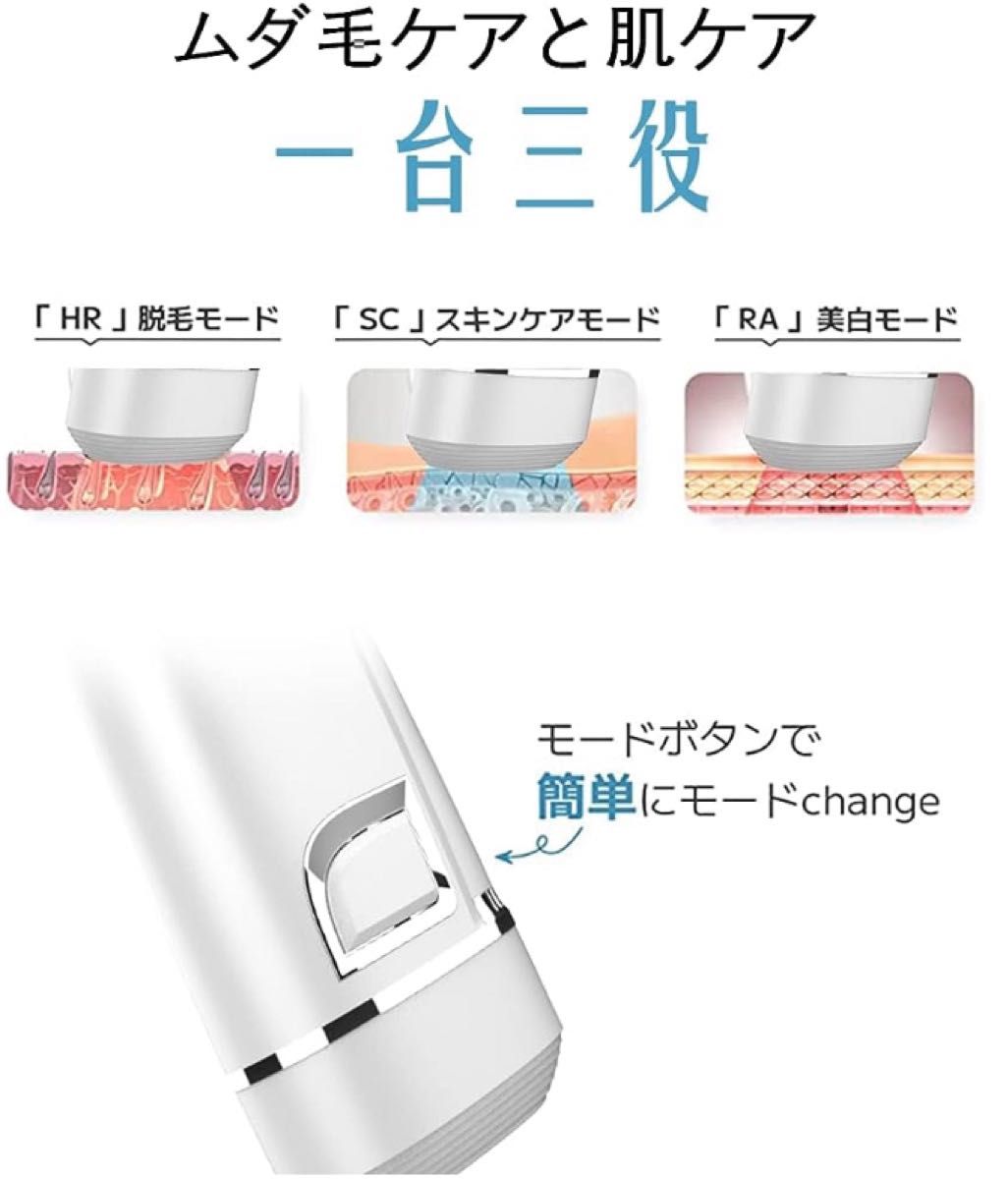 脱毛器、全身脱毛対応、IPL光脱毛器、家庭用、5段階調節、99万回照射、連続使用可能、光脱毛＆光美容、男女共用