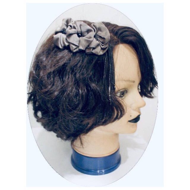 ネット限定】 天然石 ヘッドドレス ヘアコーム 新品 シルクコサージュ