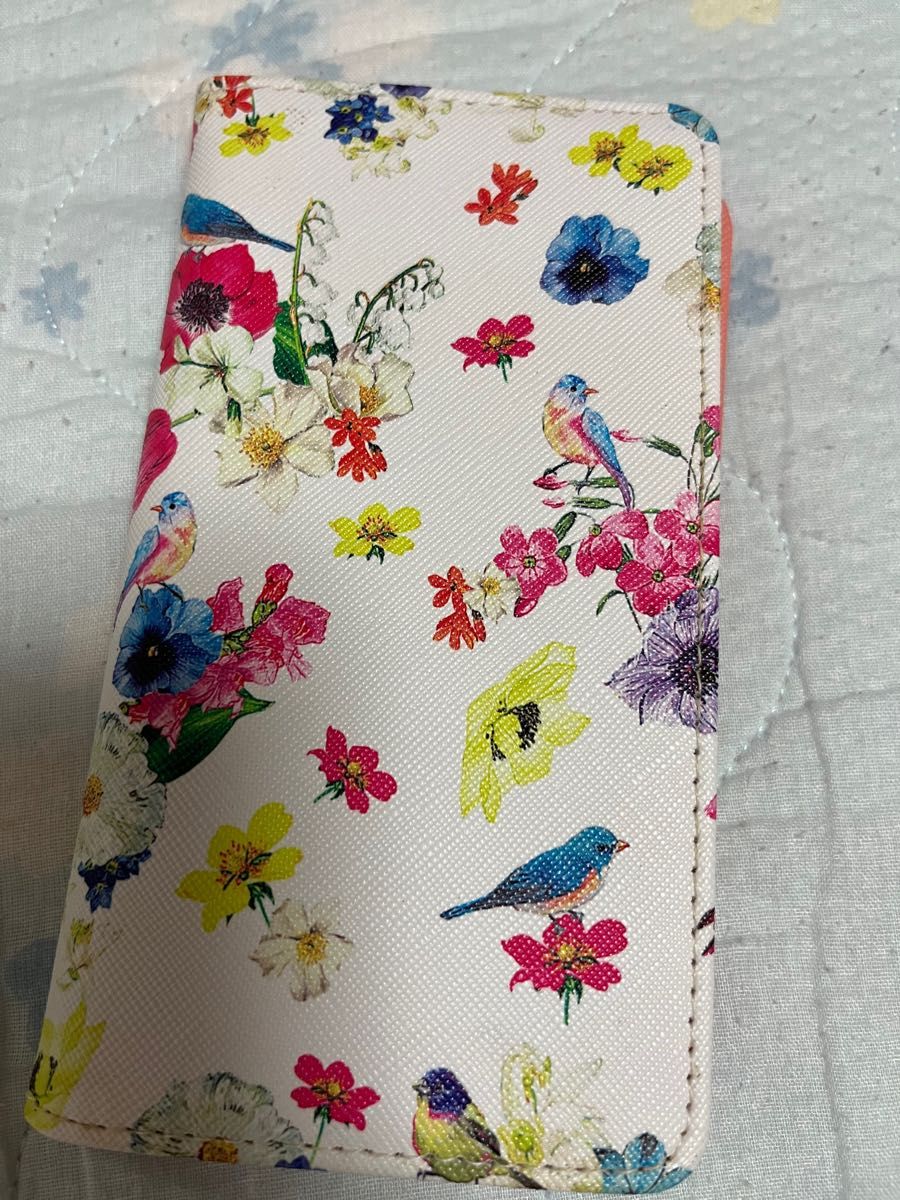 chesty iPhone11 スマホカバー　スマホケース　可愛い　ピンク　花柄　鳥　カード入れ付き　定期入れ　手帳型　ガーリー系