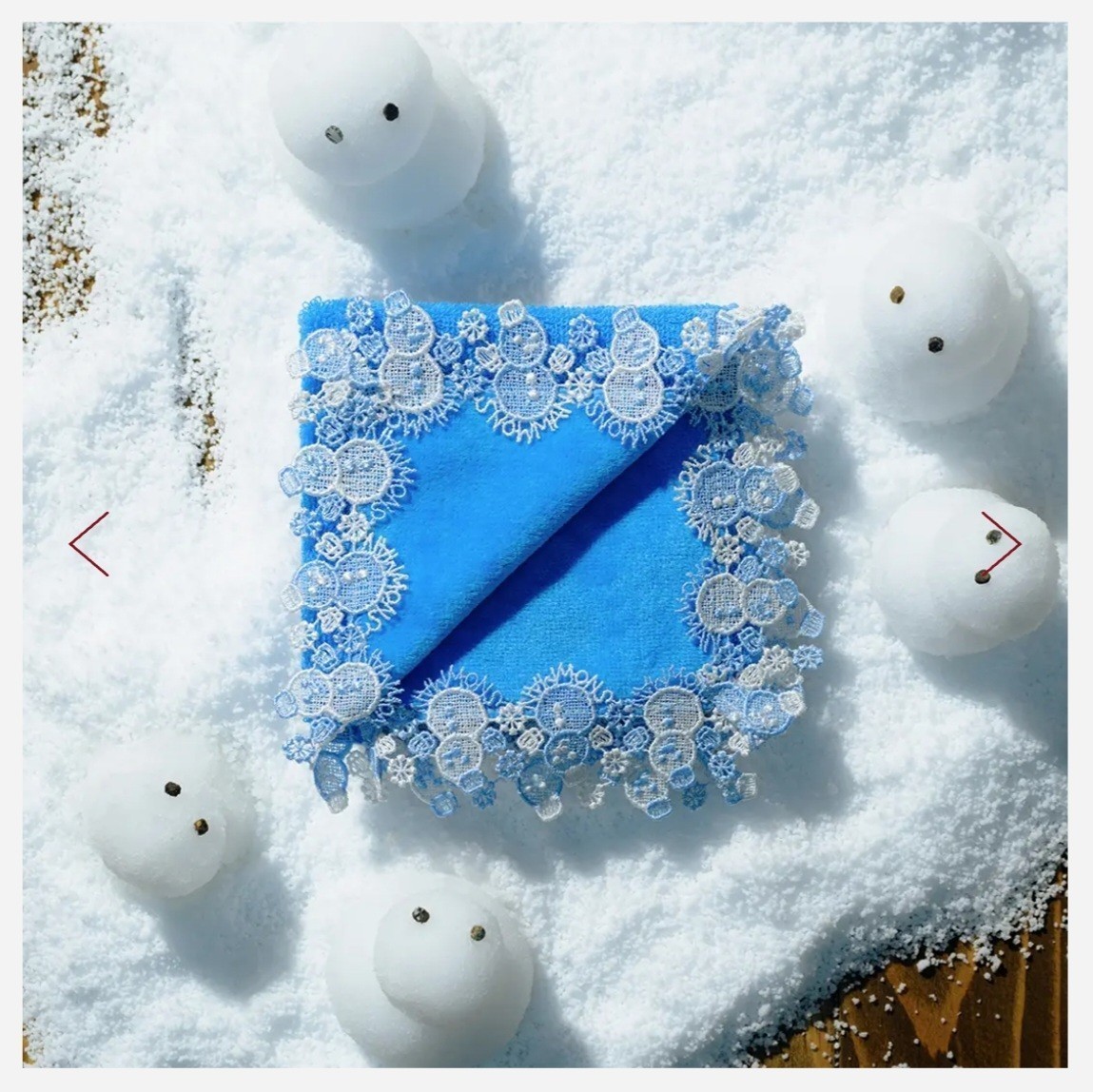 送料無料☆匿名配送☆近沢レース タオルハンカチ 雪だるま　SnowMan ピンク 限定色 ハンカチ CHIKAZAWA スノーマン レース 桃色