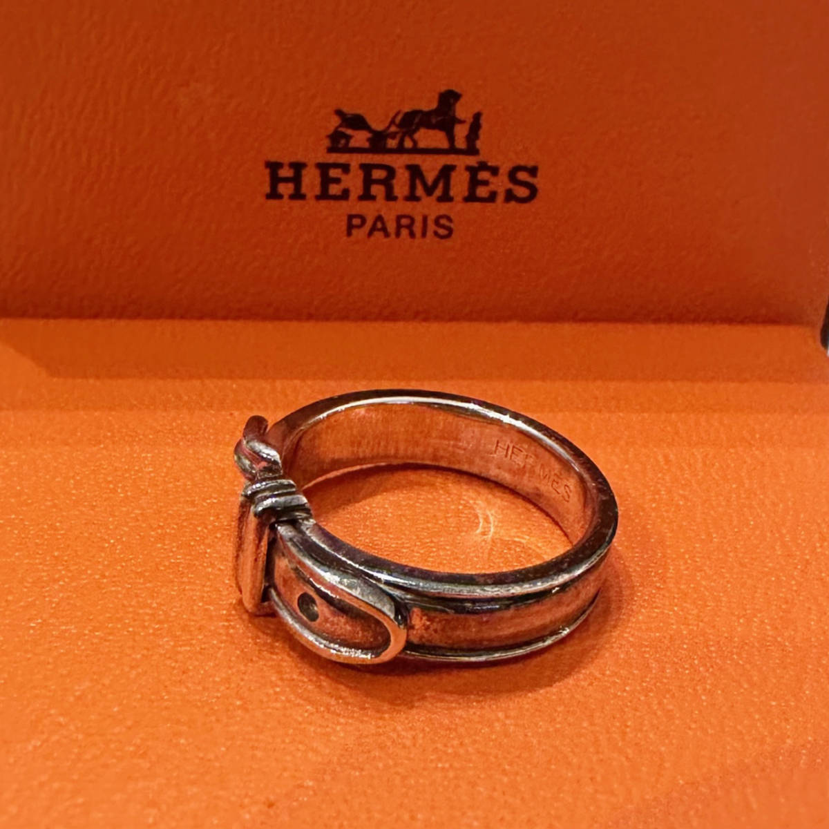 ■HERMES 極美品 サンチュール リング 12号 指輪 ベルトモチーフ / エルメス / シルバー / SV925_画像2